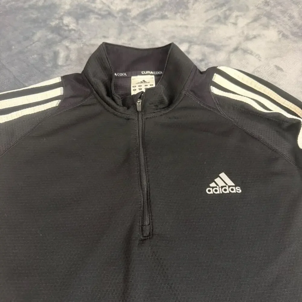 Adidas ClimaCool Men’s S L Black 1/4 Quarter Zip Long Sleeve Mock Neck Pullover